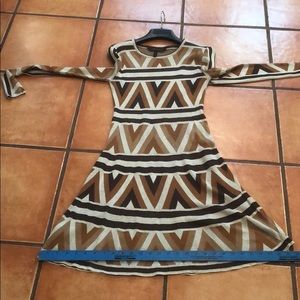 Multicolored BCBGMaxAzria fit&flare sweater dress